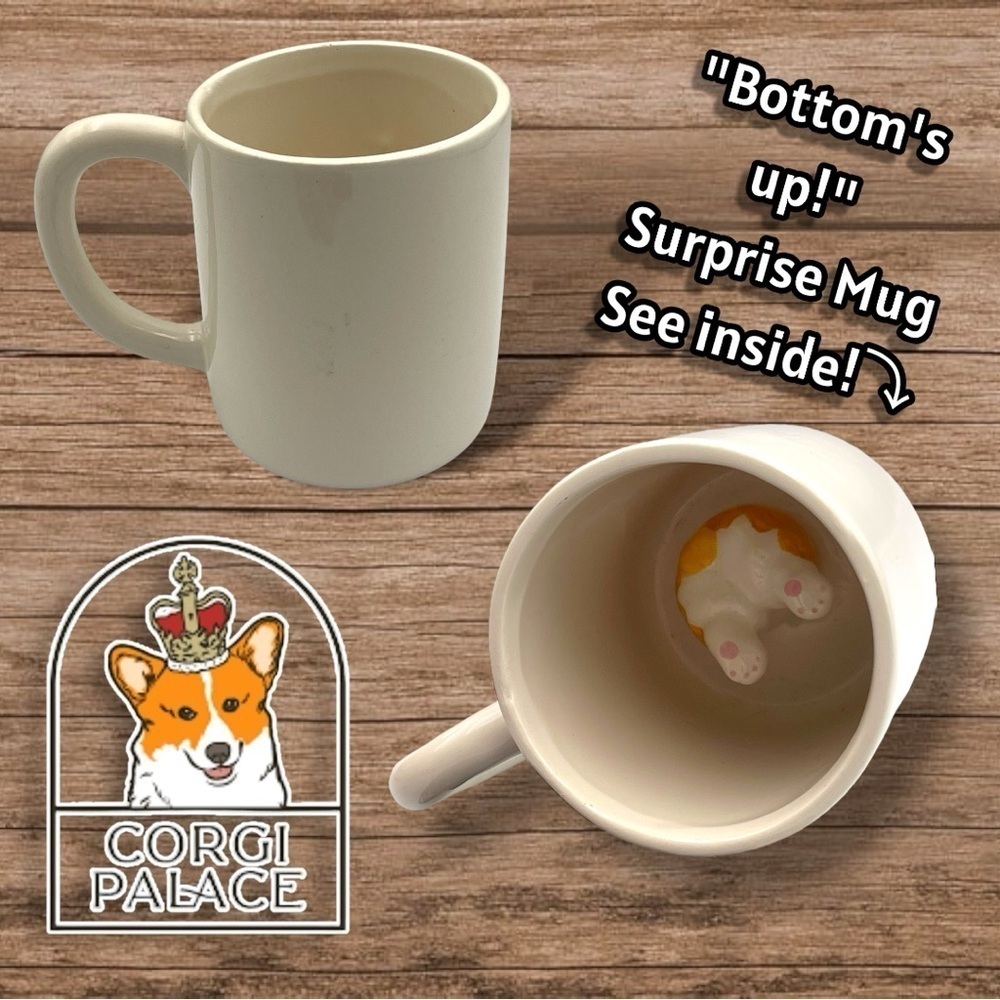 Corgi Palace "Bottom’s Up" 3D Surprise Butt Coffee Mug — Rare Novelty